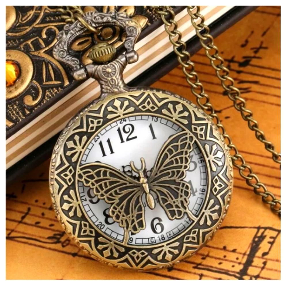 Butterfly full size pocket watch